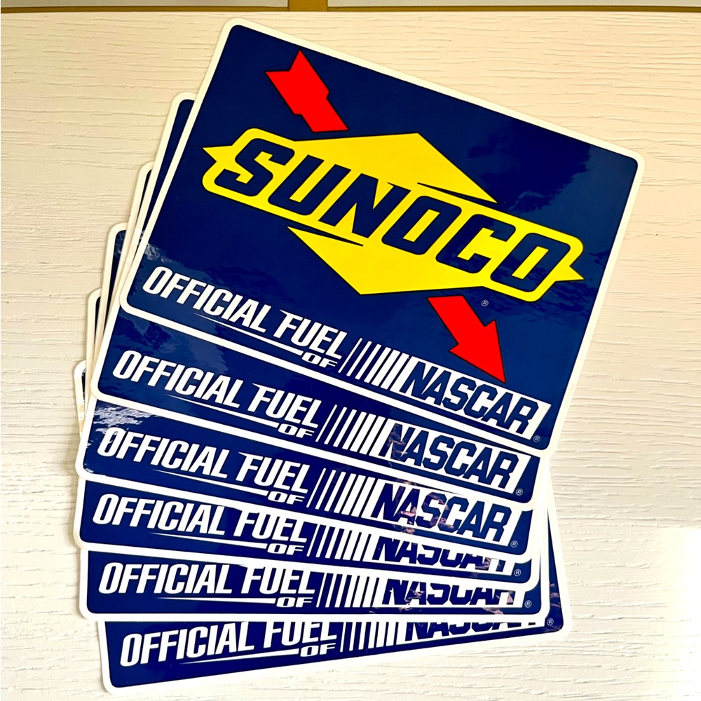 Sunoco NASCAR Large Stickers Set of Six 4-3/4” x 6-3/4”
